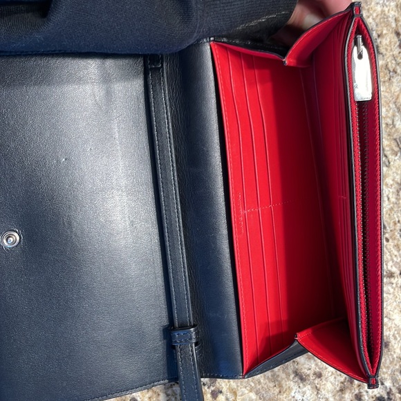Authentic Christian Louboutin Sling Wallet with Studs, Red Interior. - Picture 7 of 9